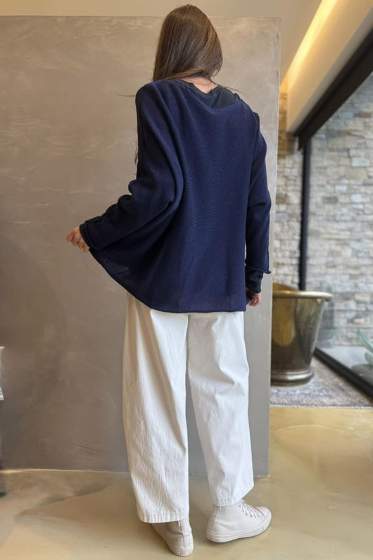 Conrad Slouch Cotton Knit Navy